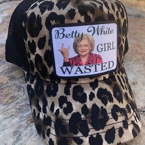 Betty white girl wasted cheetah mesh snap back hat